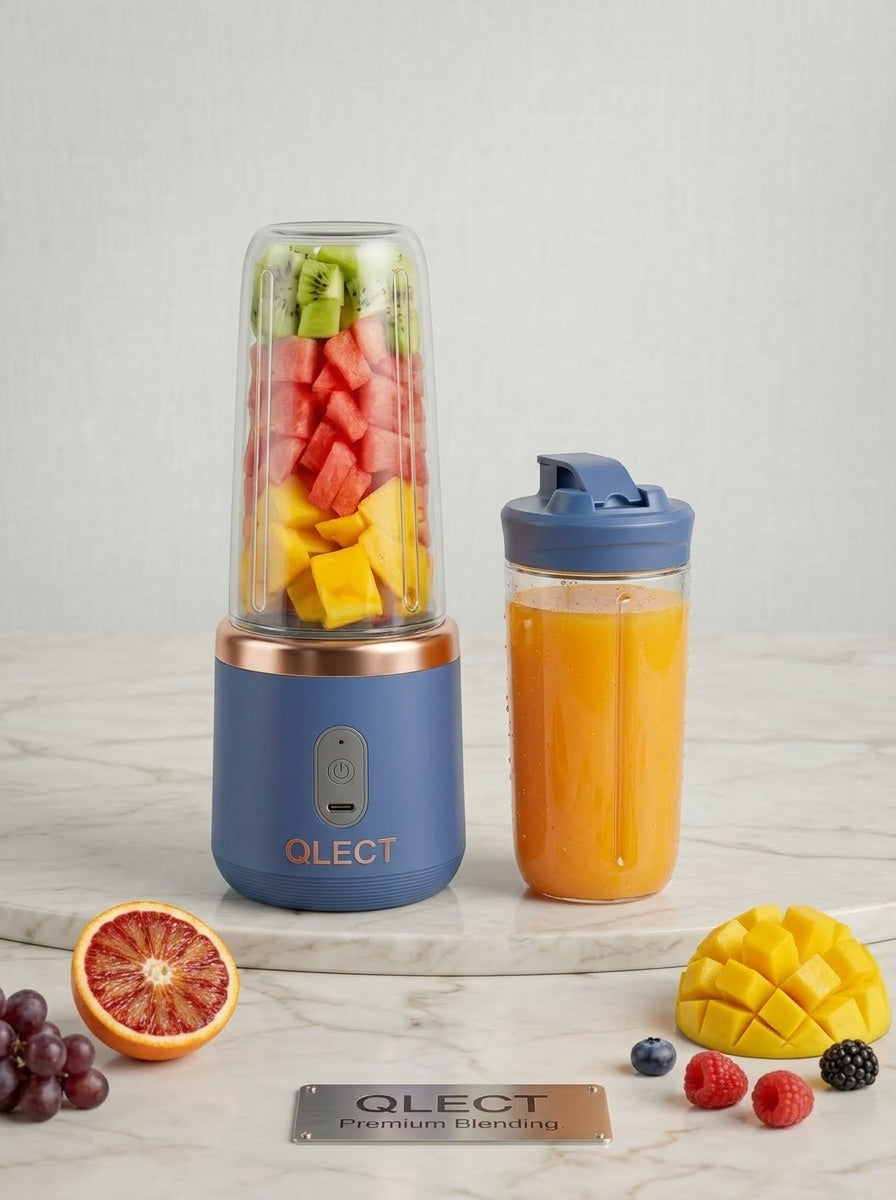 QLECT™ Portable Blender Juicer Bottle – USB Rechargeable Mini Smoothie Maker for Fresh Juices, Shakes & Smoothies Anywhere