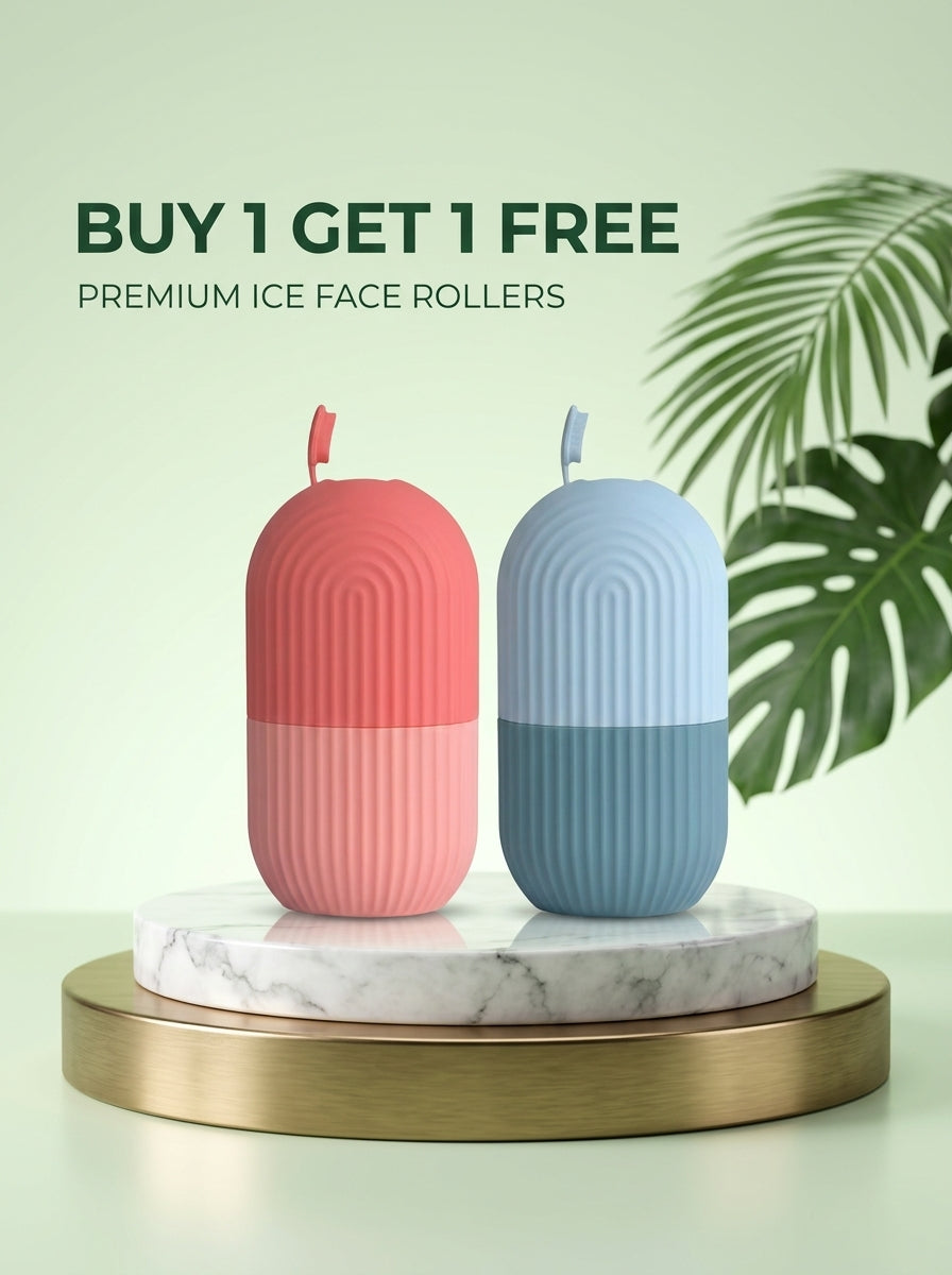 ❄️ ICELURE™ Ice Roller for Face – Premium Facial Ice Cube Roller for Glowing Skin, Puffy Eyes & Skin Tightening | Reusable & Unbreakable | Buy 1 Get 1 FREE