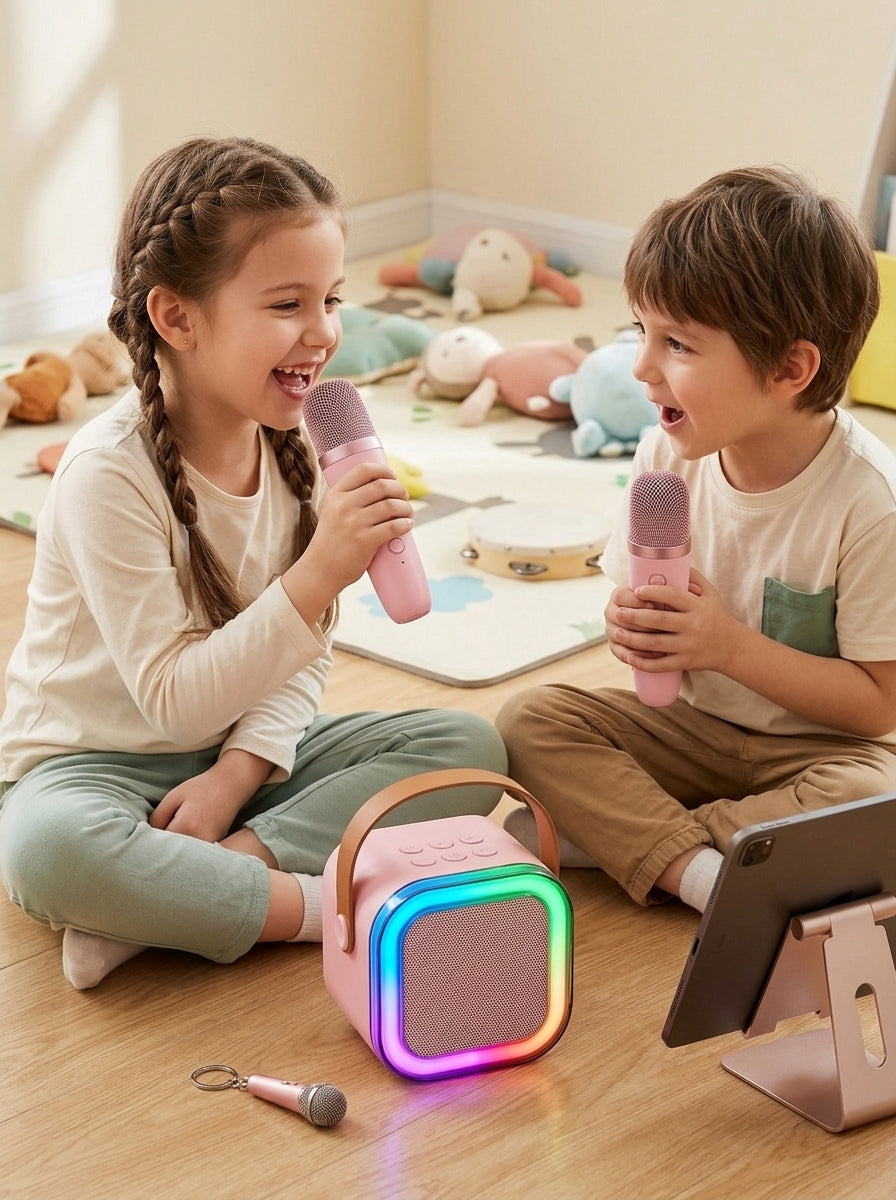 Bluetooth Speaker with Wireless Microphone – Portable Music & Singing Speaker for Kids & Adults