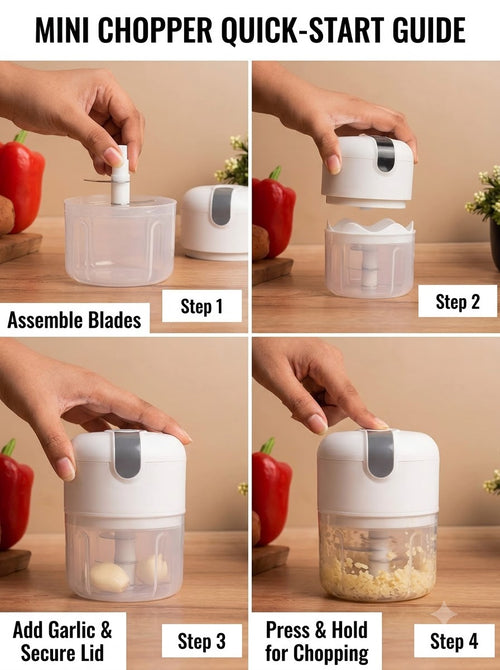 250 mL Electric Chopper with USB – Portable 3-Blade Food & Vegetable Chopper for Kitchen (Copy)