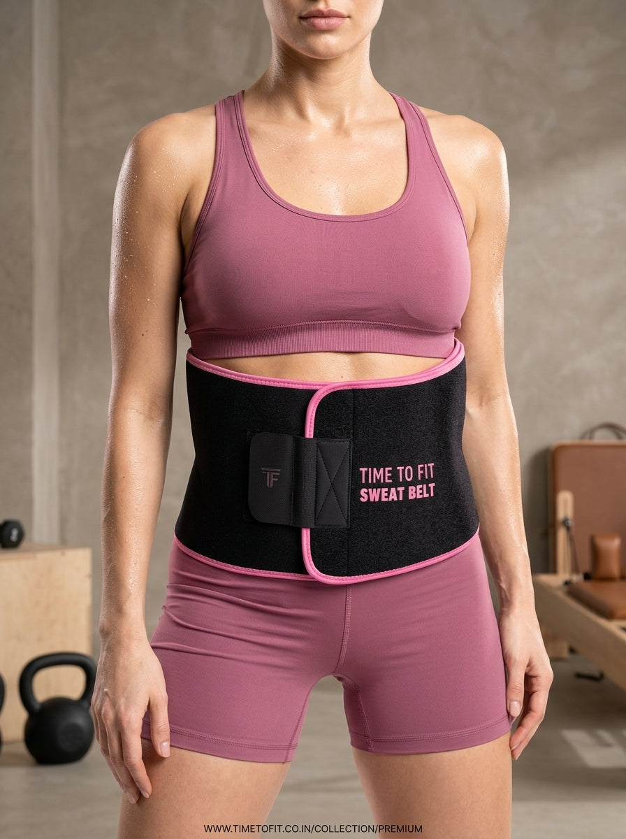 SlimFit Weight Loss Sweat Belt | Tummy Trimmer for Men & Women | Fat Burning Waist Belt for Gym & Yoga | Free Size