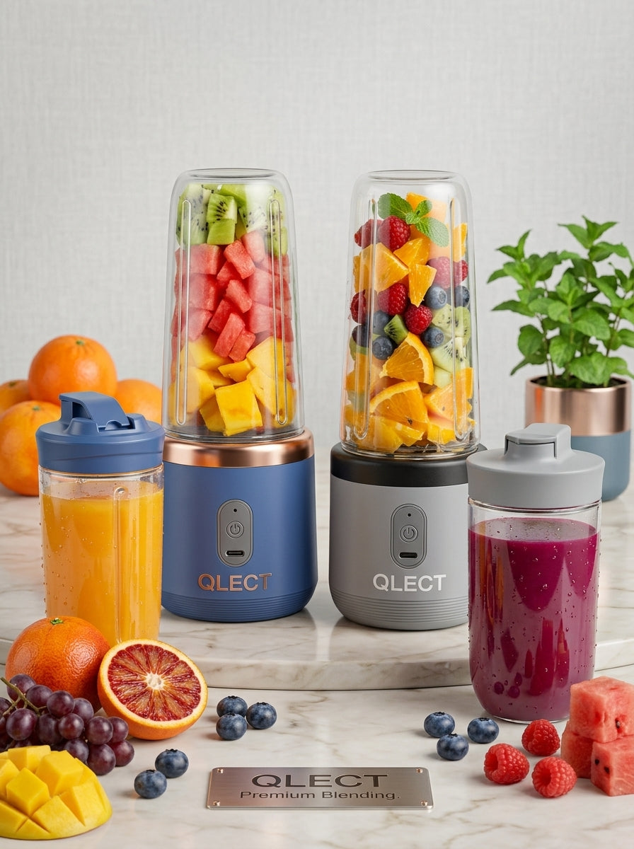 QLECT™ Portable Blender Juicer Bottle – USB Rechargeable Mini Smoothie Maker for Fresh Juices, Shakes & Smoothies Anywhere