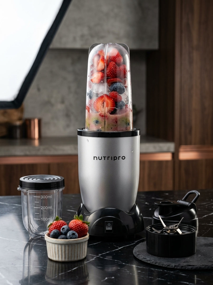 NutriPro™ Portable Mixer Grinder | 3 Jar Smoothie Blender for Juices, Shakes & Grinding | Powerful Personal Blender with Sipper Bottle | Compact Kitchen Mixer with 2 Year Warranty