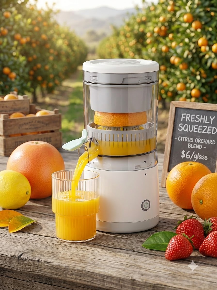 Easy Press Fruit Juicer – Electric Juice Extractor for Fresh Lemon, Orange & More
