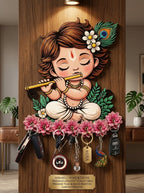Cute Krishna Key Holder Wall Decor – Decorative Key Stand for Home Entrance
