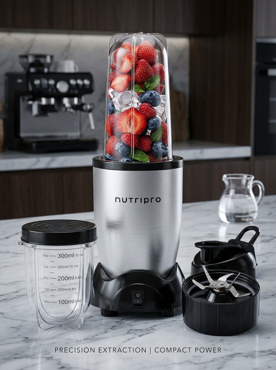 NutriPro™ Portable Mixer Grinder | 3 Jar Smoothie Blender for Juices, Shakes & Grinding | Powerful Personal Blender with Sipper Bottle | Compact Kitchen Mixer with 2 Year Warranty