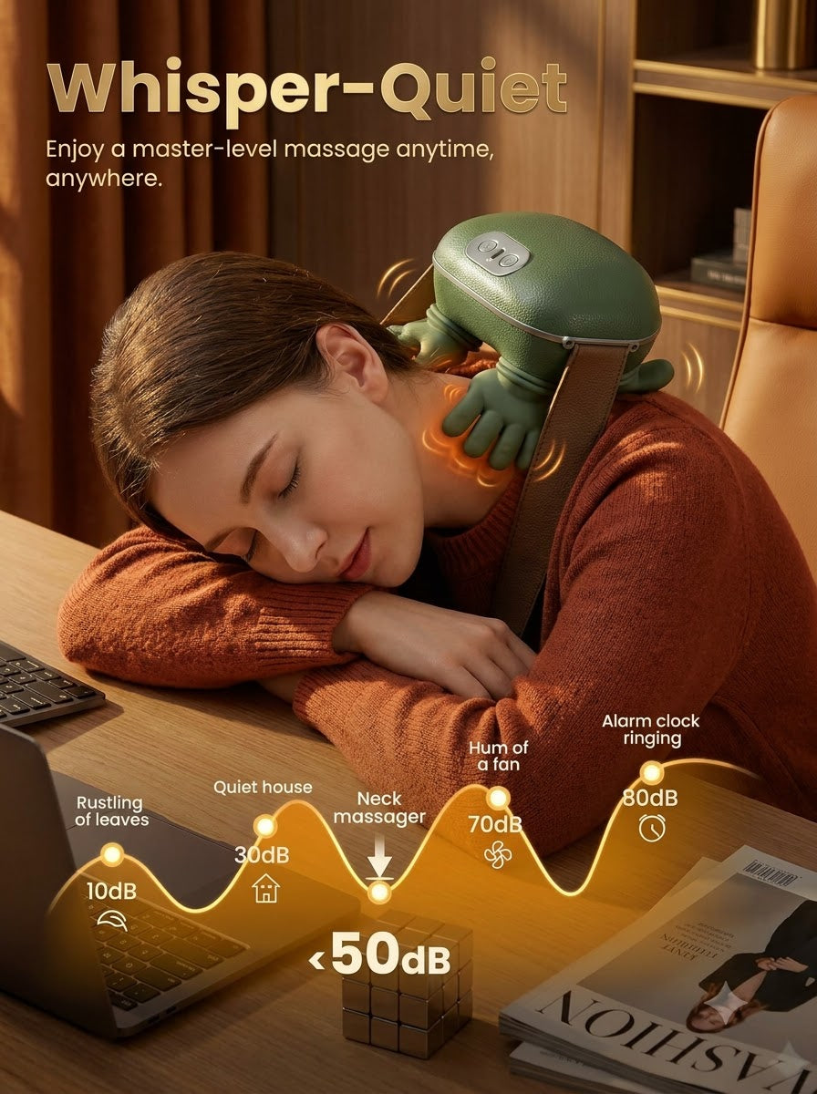 BIONIC™ Premium Fabric Neck & Shoulder Massager | Portable Wearable 3D Massage Device