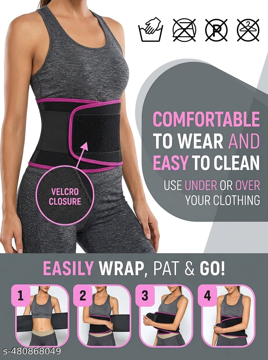 SlimFit Weight Loss Sweat Belt | Tummy Trimmer for Men & Women | Fat Burning Waist Belt for Gym & Yoga | Free Size