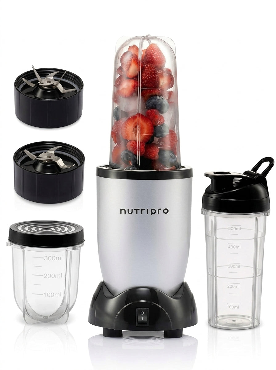NutriPro™ Portable Mixer Grinder | 3 Jar Smoothie Blender for Juices, Shakes & Grinding | Powerful Personal Blender with Sipper Bottle | Compact Kitchen Mixer with 2 Year Warranty