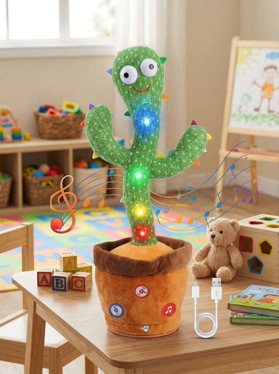 Cute Dancing Cactus Toy – Talking & Singing Plush Toy for Kids and Family Fun