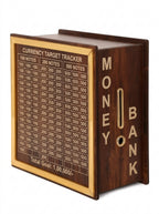 Wooden Money Saving Bank Box – Goal Tracker Coin Bank for Kids & Adults