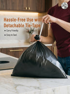 Presto! Garbage Bags | Medium | 180 Count | 30 Bags X 6 Rolls | 19 X 21 Inches | For Dry & Wet Waste | Black