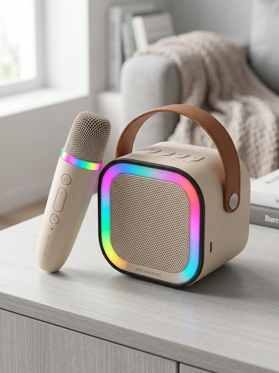 Bluetooth Speaker with Wireless Microphone – Portable Music & Singing Speaker for Kids & Adults