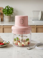 250 mL Electric Chopper with USB – Portable 3-Blade Food & Vegetable Chopper for Kitchen