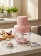 250 mL Electric Chopper with USB – Portable 3-Blade Food & Vegetable Chopper for Kitchen