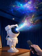 Astronaut Galaxy Projector Lamp – 360° Rotation, Remote Control & Timer Night Light