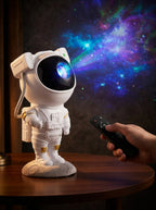 Astronaut Galaxy Projector Lamp – 360° Rotation, Remote Control & Timer Night Light