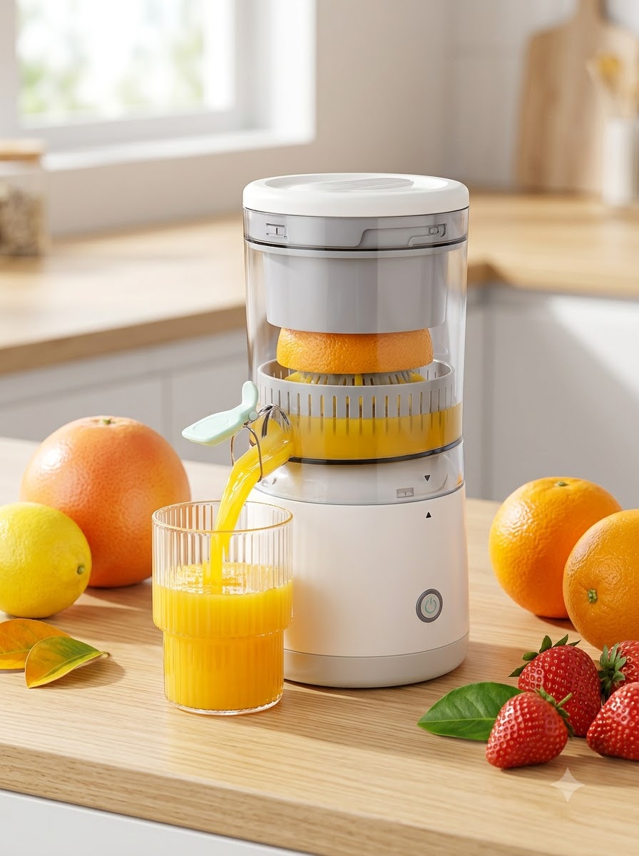 Easy Press Fruit Juicer – Electric Juice Extractor for Fresh Lemon, Orange & More