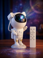 Astronaut Galaxy Projector Lamp – 360° Rotation, Remote Control & Timer Night Light